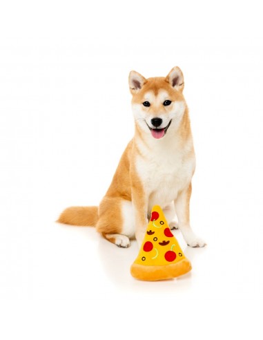 Squeaky plush dog toy FuzzYard Pizza Slice