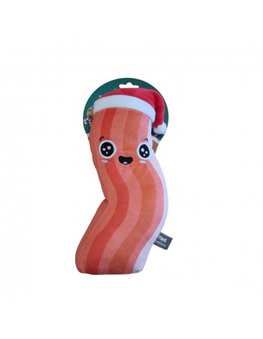 Christmas Plush Dog Toy FuzzYard Bacon-ing Xmas