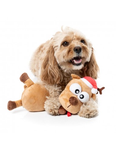 Christmas plush dog toy FuzzYard Domineck the Reindeer