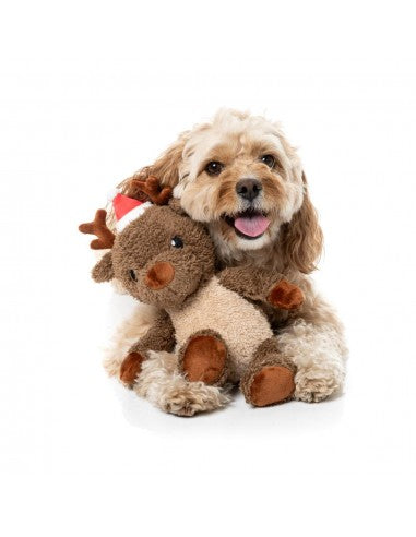 Christmas plush dog toy FuzzYard Ralph the Reindeer