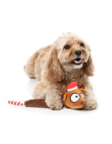 Christmas plush dog toy FuzzYard Run Away Reindeer