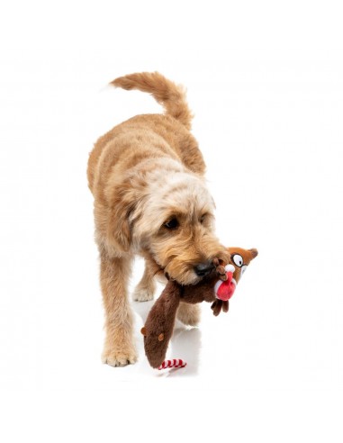Christmas plush dog toy FuzzYard Run Away Reindeer