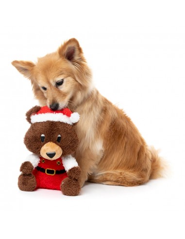Christmas plush dog toy FuzzYard Santa Fuzz Bear