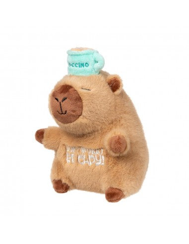 FuzzYard Happybaras Capy-Ccino Plush Dog Toy with Squeaker