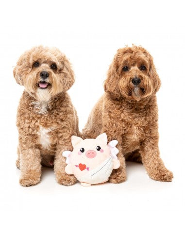FuzzYard Love Cu-pig plush dog toy, cupid piglet