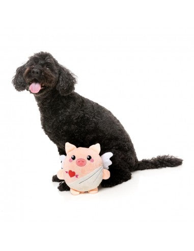 FuzzYard Love Cu-pig plush dog toy, cupid piglet