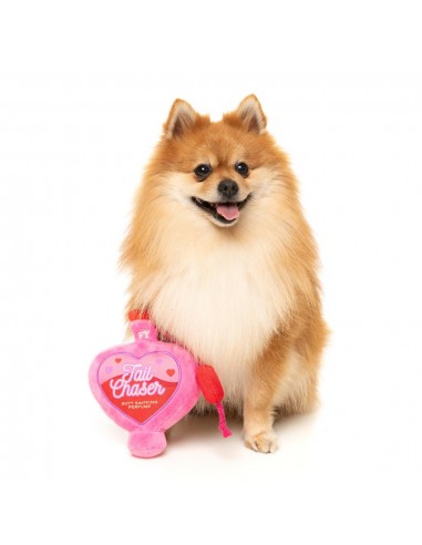 FuzzYard Love Tail Chaser Perfume plush dog toy, perfume bottle