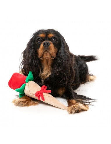 FuzzYard Love Wrapped Rose plush dog toy