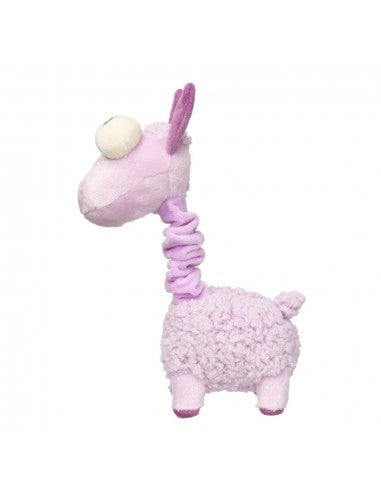 FuzzYard Neck Minnits Neckita Llama Plush Dog Toy with Stretchy Neck