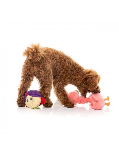 FuzzYard Neck Minnits Neckole Flamingo Plush Dog Toy with Stretchy Neck