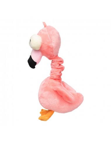 FuzzYard Neck Minnits Neckole Flamingo Plush Dog Toy with Stretchy Neck