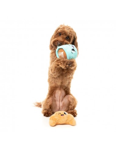 FuzzYard croissant and cappuccino plush dog toys, pack of 2