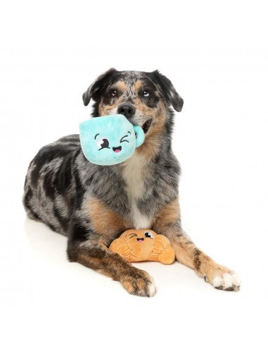 FuzzYard croissant and cappuccino plush dog toys, pack of 2