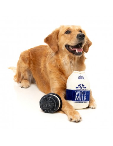 Squeaky plush dog toy FuzzYard Milk & Cookie, pack of 2