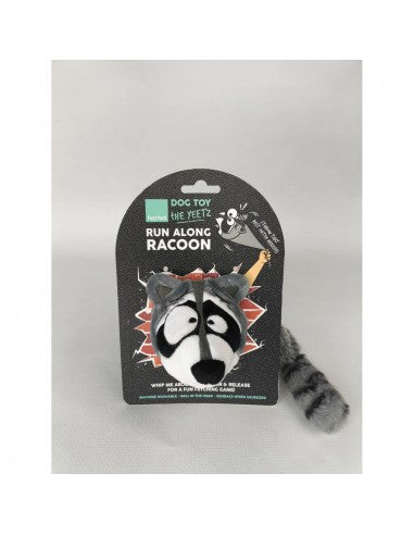 FuzzYard The Yeetz Run Along Racoon Plush Dog Toy with Squeaker