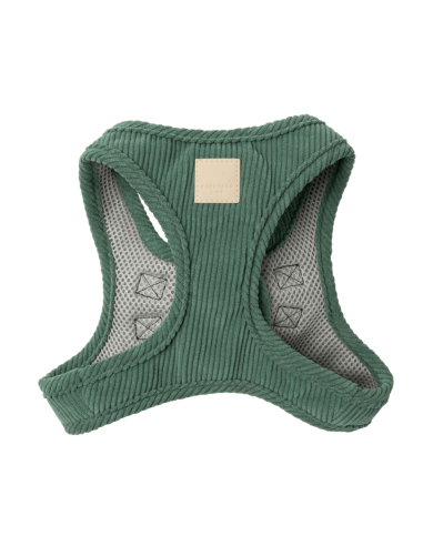 FuzzYard Life corduroy step-in dog harness, Myrtle Green (size XXS)