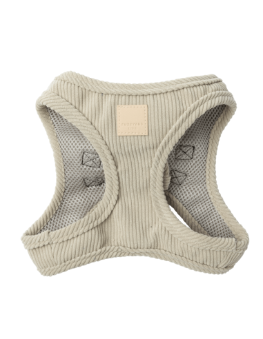 FuzzYard Life corduroy step-in dog harness, Sandstone (size XXS)