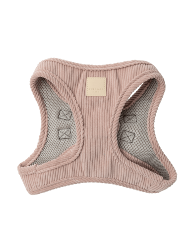 FuzzYard Life corduroy step-in dog harness, Soft Blush (size XXS)
