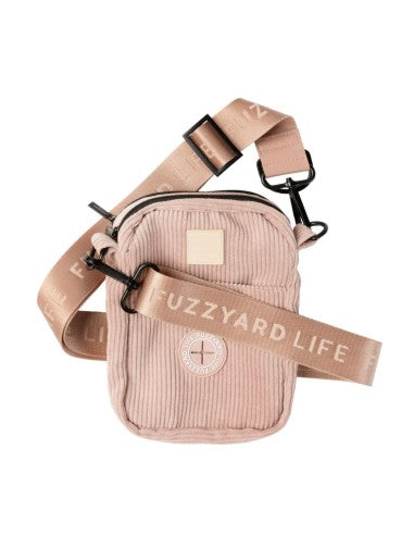 Corduroy dog walking bag FuzzYard Life Soft Blush