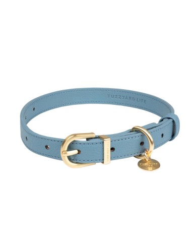FuzzYard Atelier French Blue vegan leather dog collar (size M)