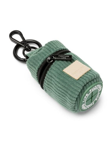 FuzzYard Life Corduroy Dog Poo Bag Dispenser in Myrtle Green