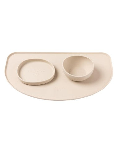 Silicone dog bowl mat FuzzYard Life Sandstone