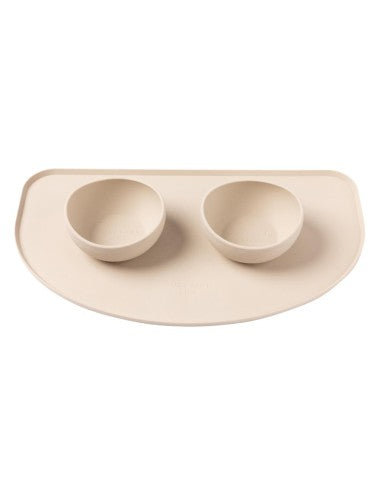Silicone dog bowl mat FuzzYard Life Sandstone