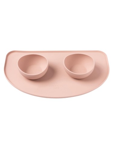 Silicone dog bowl mat FuzzYard Life Soft Blush