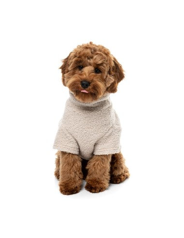 FuzzYard Life bouclé dog jumper, Sandstone
