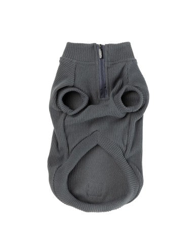 FuzzYard Life ribbed knit dog jumper, Slate Grey