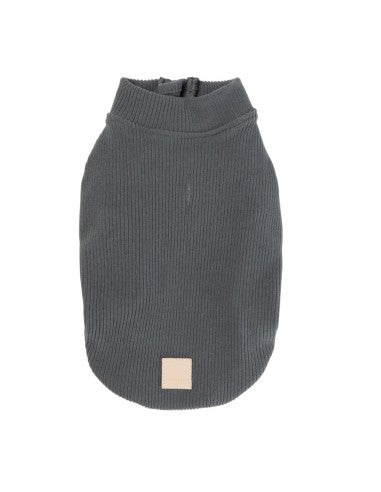 FuzzYard Life ribbed knit dog jumper, Slate Grey