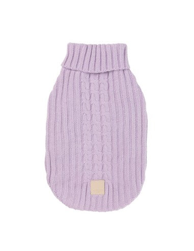 FuzzYard Life cable knit dog jumper, Lila