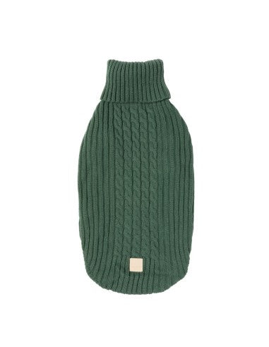 FuzzYard Life Myrtle Green knitted dog jumper (size 2)