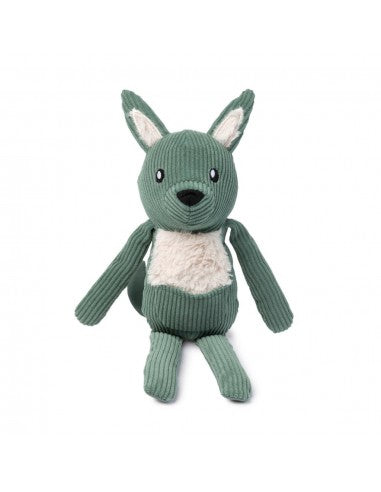 Corduroy plush dog toy FuzzYard Life Kangaroo, Myrtle Green
