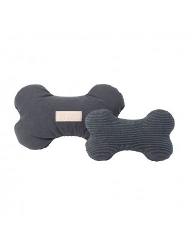 FuzzYard Life Slate Grey plush bone dog toy (size S)