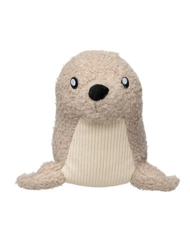 Seal plush dog toy FuzzYard Life Sandstone