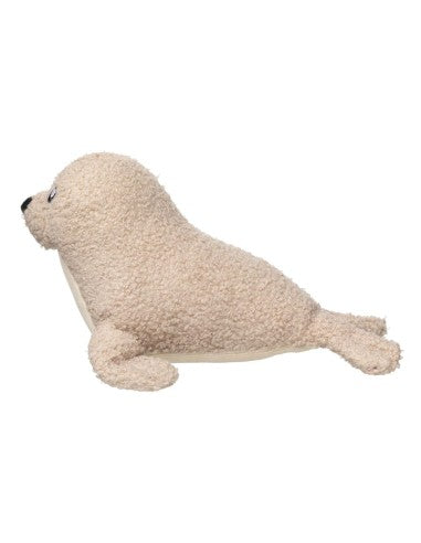 Seal plush dog toy FuzzYard Life Sandstone