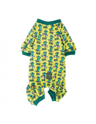 FuzzYard Sk8ter Gator dog pyjamas for chilly dogs (size 1)