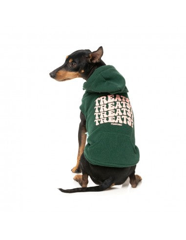 FuzzYard Treats dog hoodie, green (size 1)
