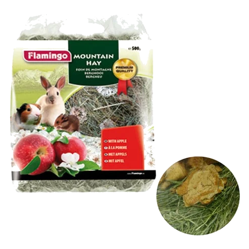 Mountain hay with apple for small animals, 500 g