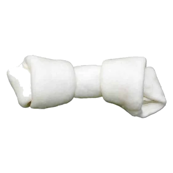 White Rawhide Knot Dog Bone, 10-12 and 20-22 cm