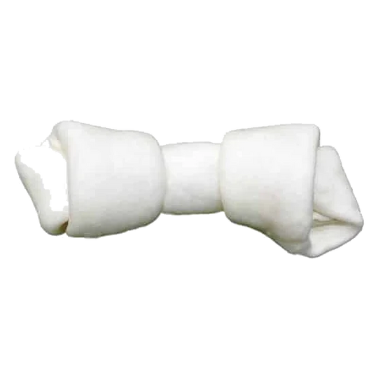 White Rawhide Knot Dog Bone, 10-12 and 20-22 cm