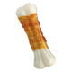 White pressed rawhide bone with chicken for dogs, 7.5, 10 and 20 cm