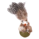 Wobbling egg with chick and feather cat toy