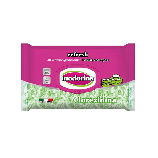 Inodorina Refresh wipes with chlorhexidine for dogs and cats
