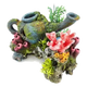 Jug with rocks and plants aquarium ornament