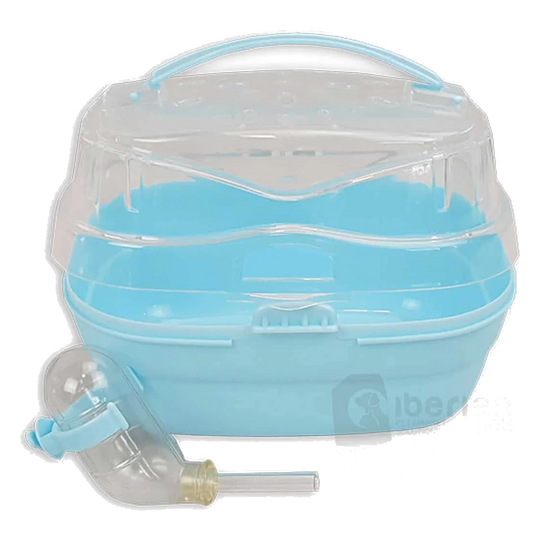 Hamster travel cage with water bottle, 23 × 16 × 15 cm