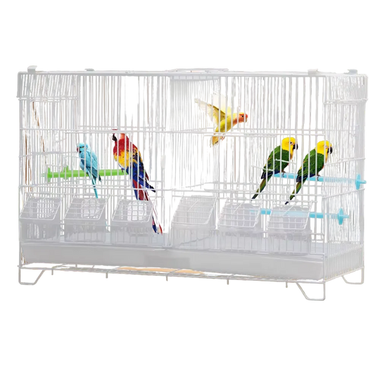 Jaula blanca estilo villa de 60 cm para agapornis y ninfas