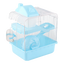 Blue 2-level hamster cage with deep removable base