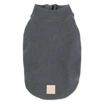 FuzzYard Life ribbed knit dog jumper, Slate Grey